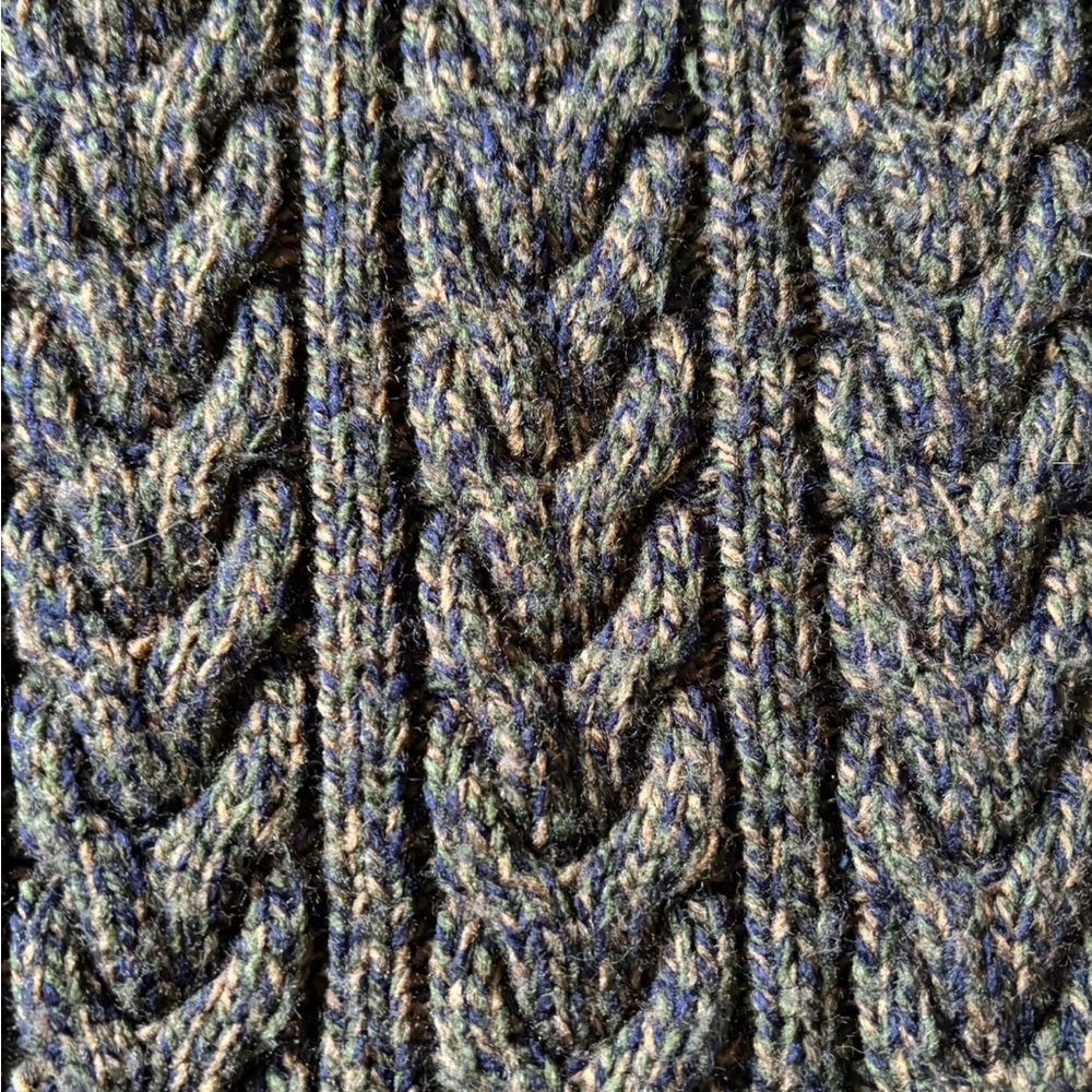 Superdry Olive Green Cable Knit Crewneck Sweater - Picture 9 of 12